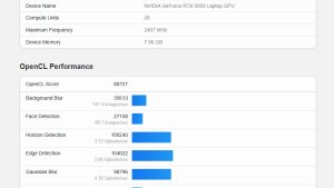 Первый бенчмарк GeForce RTX 5050 Laptop засветился в OpenCL