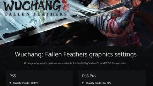  Wuchang: Fallen Feathers получит продвинутые графические режимы на PS5 и PS5 Pro