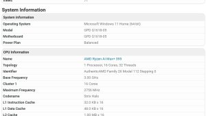 GPD Win 5 замечен в Geekbench с мощным AMD Ryzen AI Max+ 395
