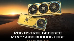 ASUS выпустила ROG Astral RTX 5080 Dhahab Edition — золотую видеокарту с GDDR7 и разогнанным GPU
