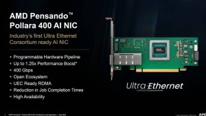 AMD раскрыла подробности о сетевой карте Pensando Pollara 400 AI NIC