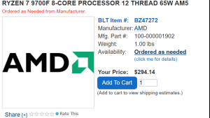 Ryzen 5 9500F и Ryzen 7 9700F засветились с ценами $217 и $294