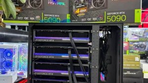Пользователь установил четыре RTX 5090 в один корпус — почти 3000 Вт потребления