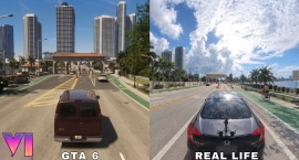 Сравнение виртуального Вайс Сити из GTA 6 с реальными видами округа Майами Дейд