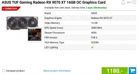 Цены на Radeon RX 9070 XT в европейских магазинах достигли отметки 1180 €