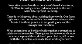 Студия BioWare официально объявила о полном закрытии и отменила разработку Mass Effect
