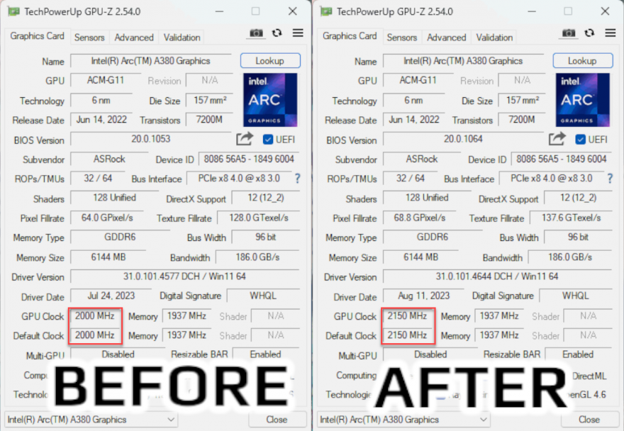 Intel Arc A380 Graphics Card GPU Firmware Update