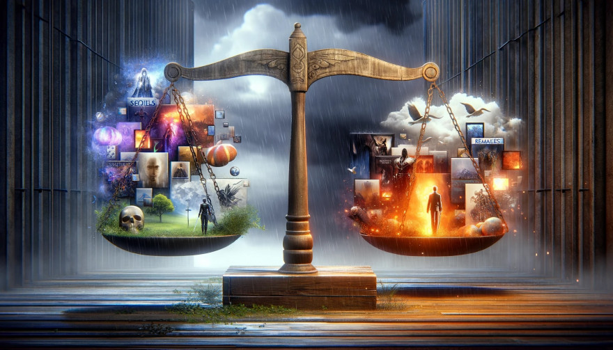 DALLE 2023 11 16 12.47.37 An image representing the concept of change and restructuring in the video game industry showing a metaphorical scene where elements from popular vid