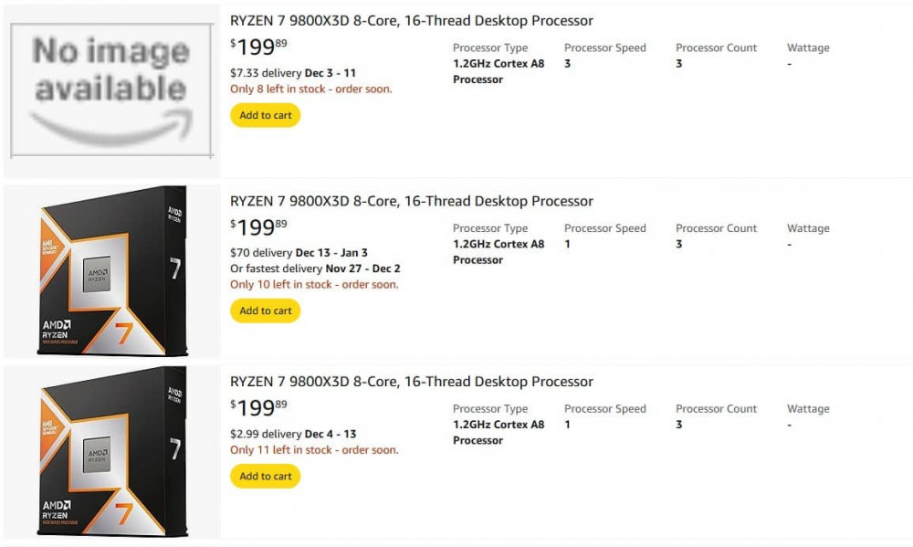 Ryzen 7 9800X3D amazon