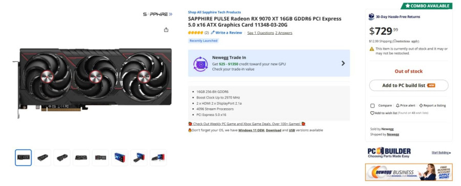 RX 9070 XT Newegg