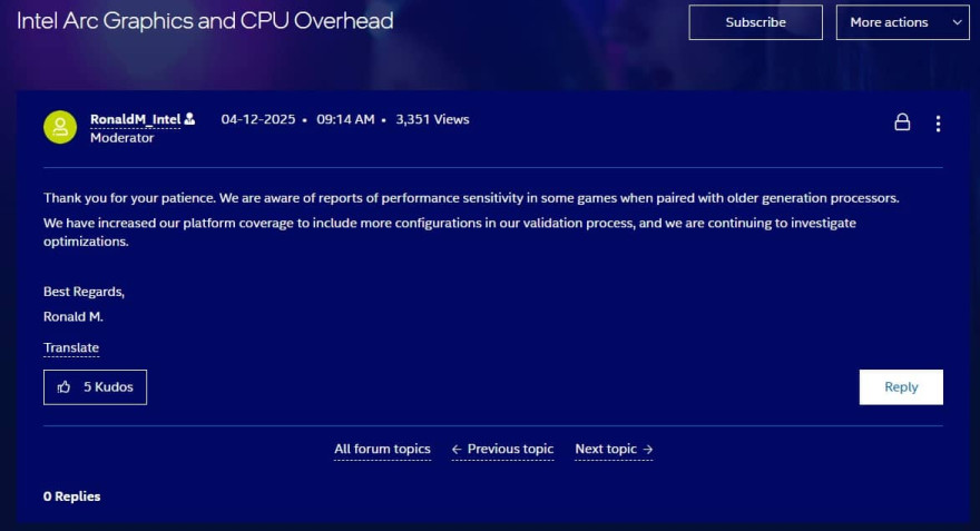 intel ark problem