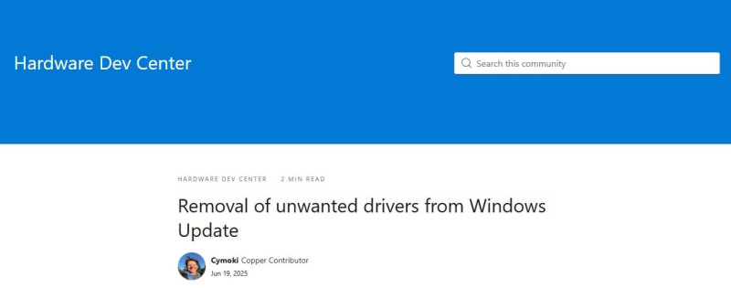 unwanted drivers from Windows Update