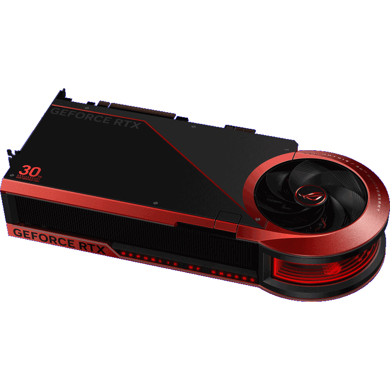 ROG Matrix GeForce RTX 5090 ASUS Graphics Card 30th Anniversary Edition Angled Back