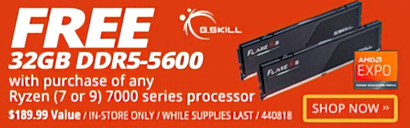 GSKILL FREE RYZEN CPU MEMORY