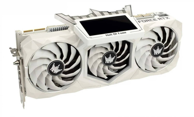 77646 01 galax geforce rtx 3090 hof is official rocks 4 3 inch lcd display full