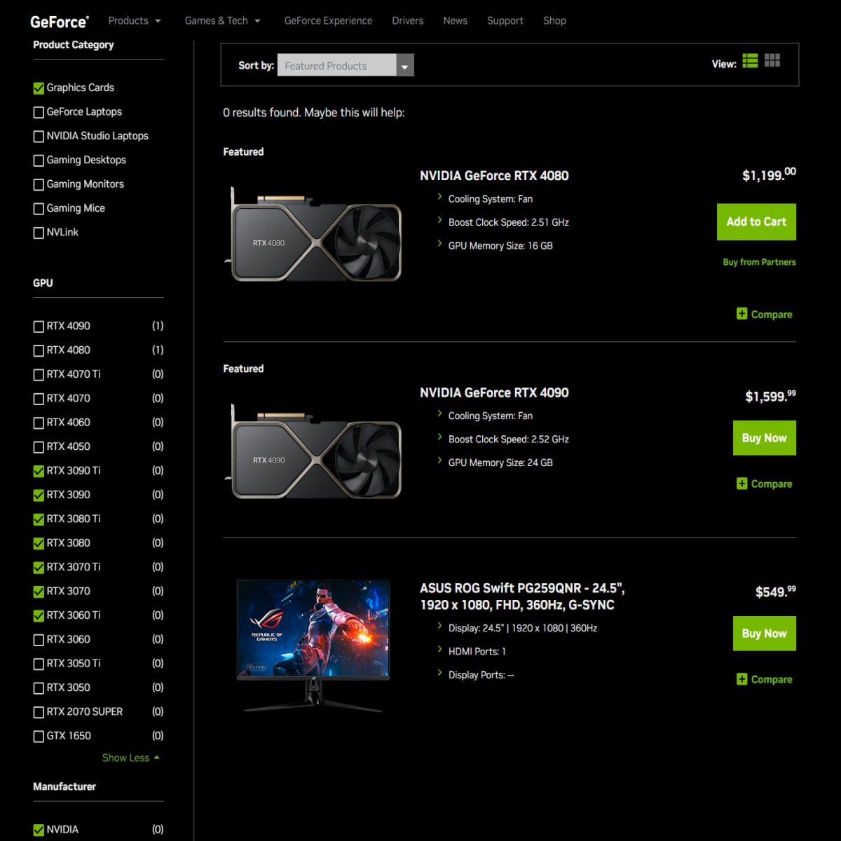 Официальные магазины Nvidia прекращают продажи графических карт серии ...
