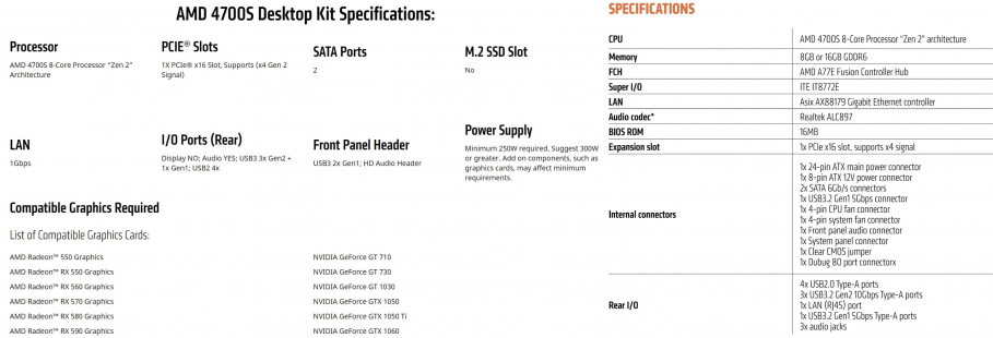 AMD 4700S Specs 1 1
