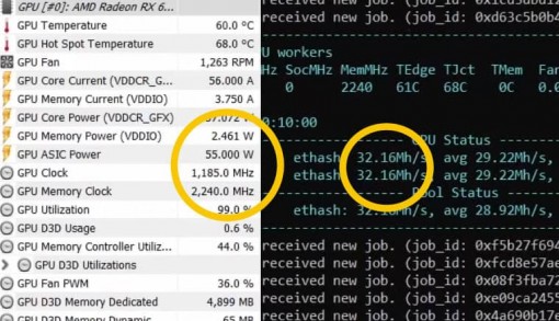 AMD RX6600XT Mining 1