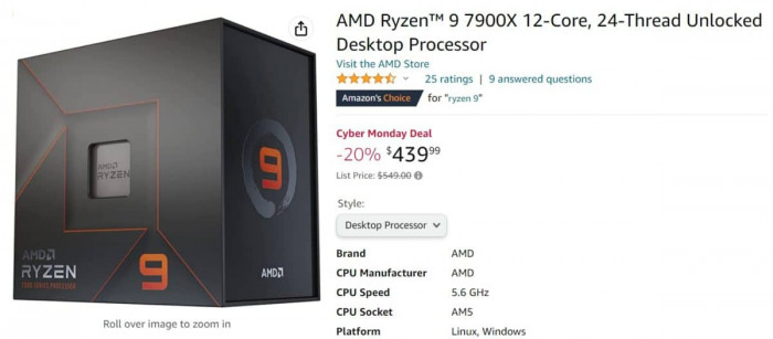 AMD RYZEN 7900X PRICE 1200x527