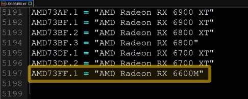 AMD Radeon RX 6600M Navi 23 2