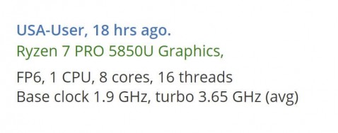 AMD Ryzen 7 PRO 5850U Processor