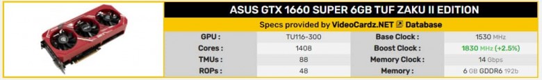 ASUS GeForce GTX 1660 SUPER 6GB TUF ZAKU II EDITION1 graf
