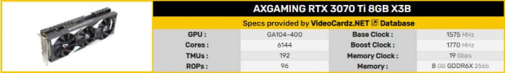AXGAMING GeForce RTX 3070 Ti 8GB X3B51549