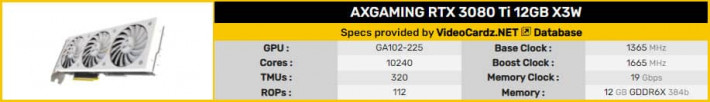 AXGAMING GeForce RTX 3080 Ti 12GB X3W1148