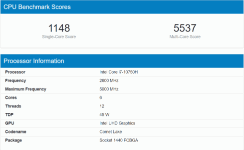 2 3 Intel Core i7 10750H Benchmark Geekbench 740x454 1
