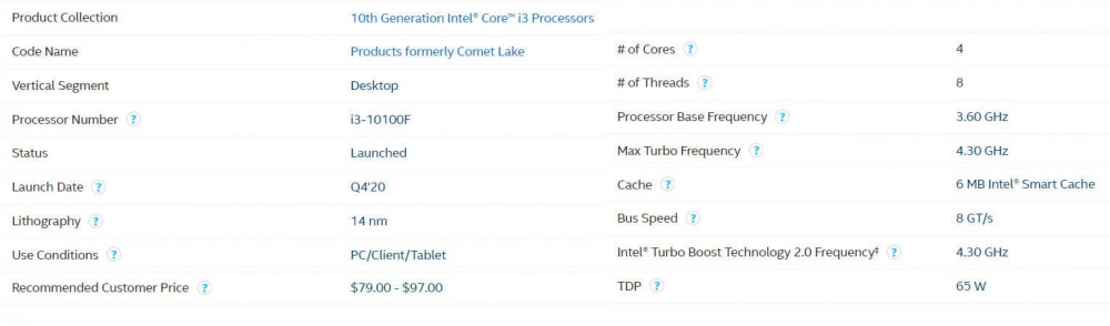 2 3 Intel Core i3 10100F