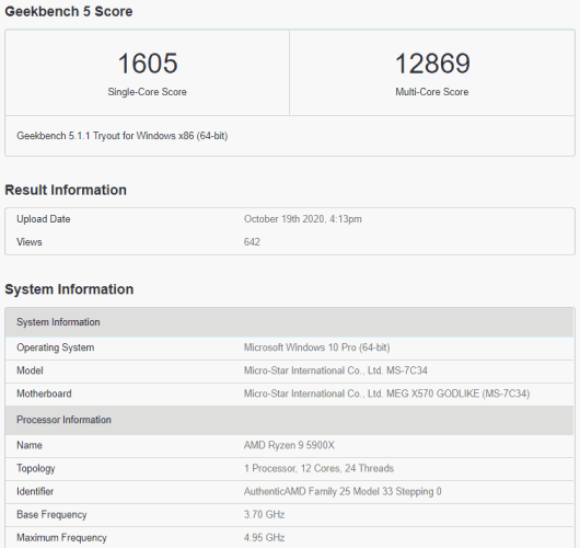 4 1 AMD Ryzen 9 5000X Geekbench