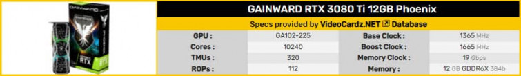 GAINWARD GeForce RTX 3080 Ti 12GB Phoenix1 111