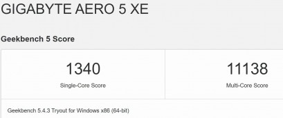 GIGABYTE AERO 5 XE Core i7 12700H
