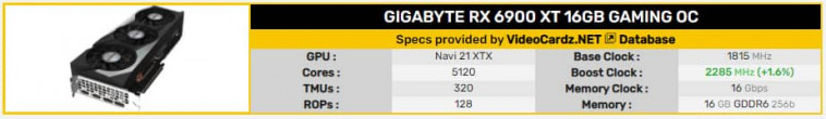 GIGABYTE Radeon RX 6900 XT 16 Go GAMING 1 1