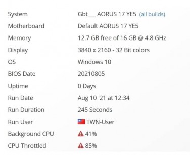 Gigabyte AORUS 17YE5 Alder Lake pcgh