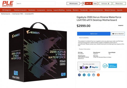Gigabyte Z690 Aorus Xtreme Waterforce LGA1700 eATX Desktop Motherboard 1