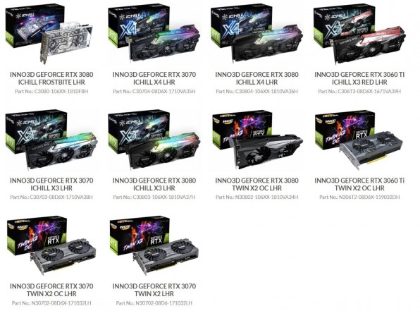 INNO3D RTX 30 LHR