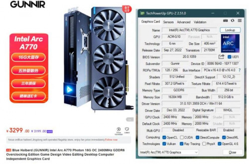 INTEL A770 SPEC 850x562