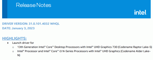 INTEL DRIVER