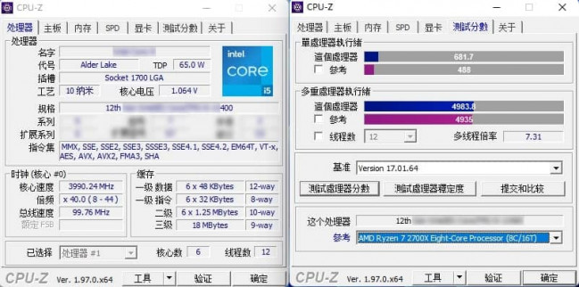 Intel Core i5 12400 CPUZ png
