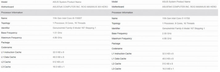 Intel Core i7 11700 Specs