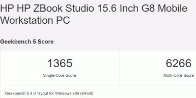 Intel Core i9 11950H benchmark