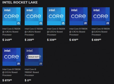 Intel Rocket Lake Prebinned CPUs
