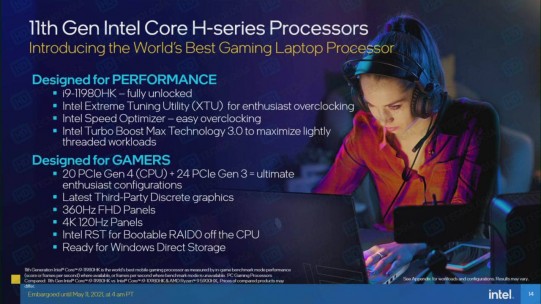 Intel Tiger Lake H 11th Gen Core Specs 4