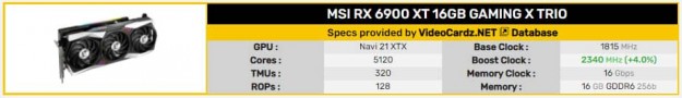 MSI Radeon RX 6900 XT 16 Go GAMING X TRIO2 6