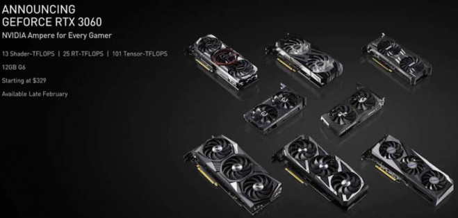NVIDIA GeForce GTX 3060 Partner Cards 850x405