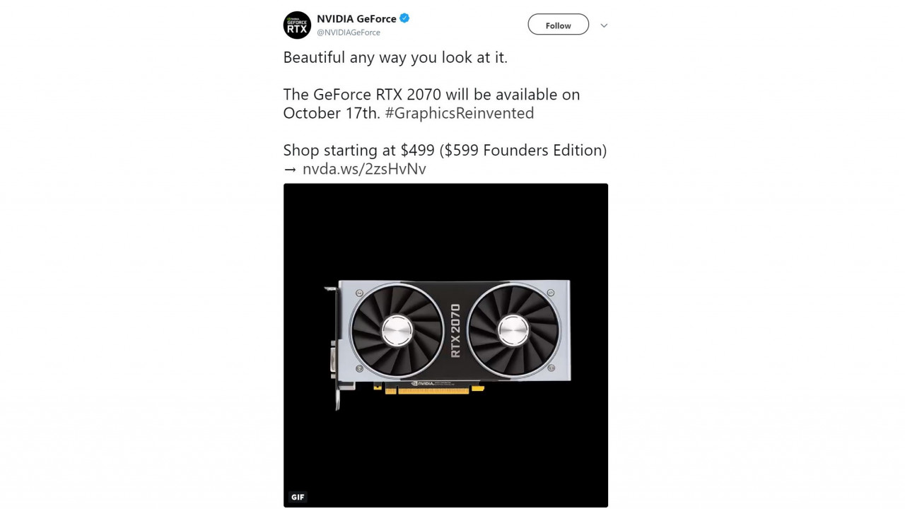 NVIDIA GeForce RTX 2070 Launch date