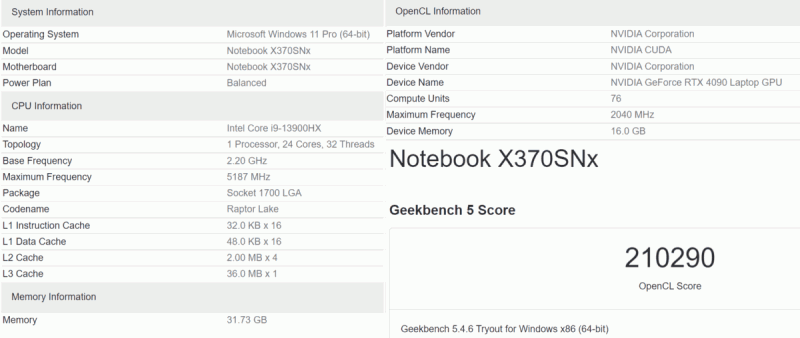 NVIDIA RTX4090 LAPTOP GPU SPEC 1200x508