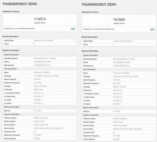 RTX4070 4060 GEEKBENCH 768x695