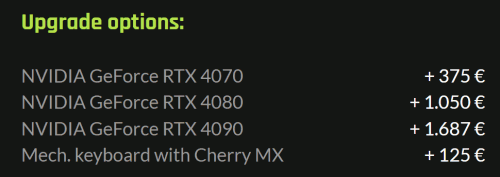 PRIX GPU XMG NEO